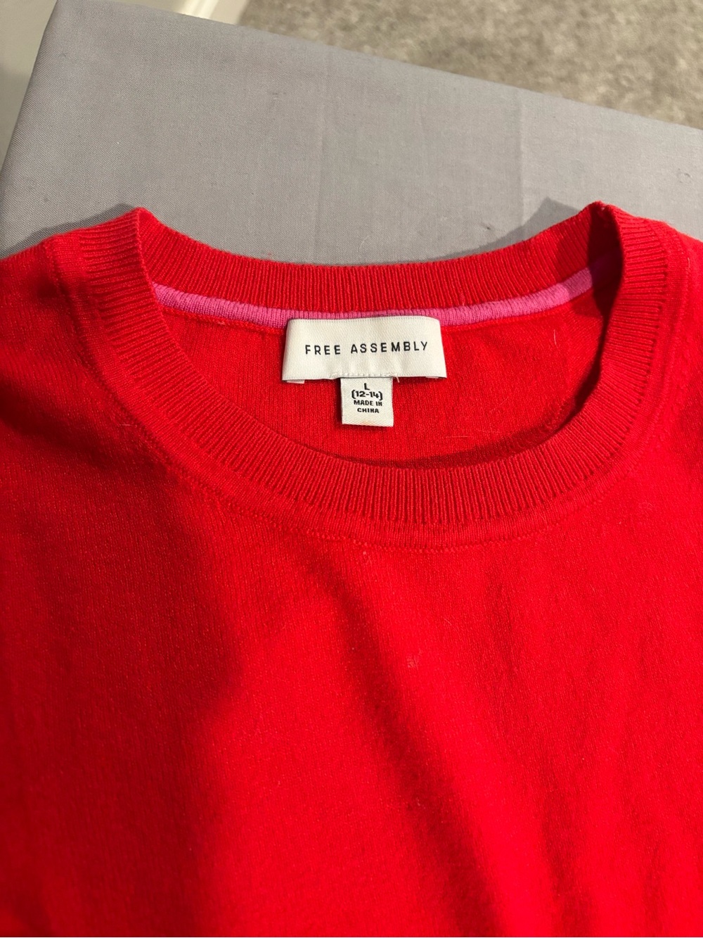 Free People Bright Red Crewneck Sweater